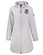 Minnesota Twins Cutter & Buck Camano Everyday Stretch Recycled Womens Water Resistant Jacket Polished Medium Gray Mannequin
