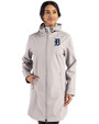 Detroit Tigers Cutter & Buck Camano Everyday Stretch Recycled Womens Water Resistant Jacket Polished Medium Gray Front