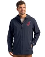 Cleveland Indians Cooperstown Cutter & Buck Camano Everyday Stretch Recycled Mens Water Resistant Jacket Navy Blue Front