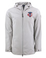 Minnesota Twins Cutter & Buck Camano Recycled Everyday Stretch Water Resistant Mens Full Zip Jacket Polished Medium Gray Mannequin