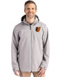 Baltimore Orioles Cutter & Buck Camano Everyday Stretch Recycled Mens Water Resistant Jacket Polished Medium Gray Front