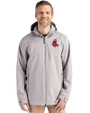 Boston Red Sox Cooperstown Cutter & Buck Camano Everyday Stretch Recycled Mens Water Resistant Jacket Polished Medium Gray Front