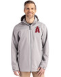 Los Angeles Angels City Connect Cutter & Buck Camano Everyday Stretch Recycled Mens Water Resistant Jacket Polished Medium Gray Front