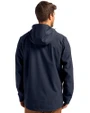 Chicago Cubs Cooperstown Cutter & Buck Camano Everyday Stretch Recycled Mens Water Resistant Jacket Navy Blue Back
