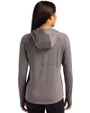 Texas Rangers Cutter & Buck Adapt Knit Recycled Womens Heathered Hooded Pullover Black Heather Back
