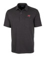 Tampa Bay Buccaneers Cutter & Buck Advantage Tri-Blend Jersey Mens Big and Tall Pocket Polo Black Heather Mannequin