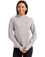 Seattle Mariners Cooperstown Cutter & Buck Adapt Knit Recycled Womens Heathered Hooded Pullover Polished Heather Front