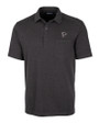 Atlanta Falcons Cutter & Buck Advantage Tri-Blend Jersey Mens Big and Tall Pocket Polo Black Heather Mannequin