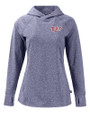 Minnesota Twins Cooperstown Cutter & Buck Adapt Knit Recycled Womens Heathered Hooded Pullover Navy Blue Heather Mannequin
