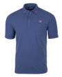 New York Giants Cutter & Buck Advantage Tri-Blend Jersey Mens Big and Tall Pocket Polo Tour Blue Heather Mannequin