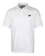 Carolina Panthers Cutter & Buck Advantage Tri-Blend Jersey Mens Big and Tall Pocket Polo White Mannequin