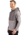 Milwaukee Brewers Cooperstown Cutter & Buck Peshastin Fleece Recycled Mens Hybrid Jacket Elemental Grey Heather Side