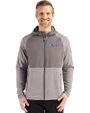 New York Mets Cooperstown Cutter & Buck Peshastin Fleece Recycled Mens Hybrid Jacket Elemental Grey Heather Front