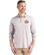 Miami Marlins City Connect Cutter & Buck Coastline Epic Comfort Recycled Mens Long Sleeve Polo CONCRETE Front