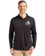 Chicago White Sox Cooperstown Cutter & Buck Coastline Epic Comfort Recycled Mens Long Sleeve Polo Black Front