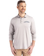 Colorado Rockies Cooperstown Cutter & Buck Coastline Epic Comfort Recycled Mens Long Sleeve Polo CONCRETE Front