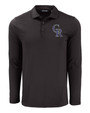 Colorado Rockies Cutter & Buck Coastline Epic Comfort Eco Recycled Mens Long Sleeve Polo BL_MANN_HG 1