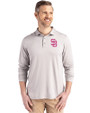 San Diego Padres City Connect Cutter & Buck Coastline Epic Comfort Recycled Mens Long Sleeve Polo CONCRETE Front
