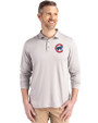 Chicago Cubs Cutter & Buck Coastline Epic Comfort Recycled Mens Long Sleeve Polo CONCRETE Front