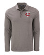 Minnesota Twins Cutter & Buck Coastline Epic Comfort Recycled Mens Long Sleeve Polo Elemental Grey Mannequin