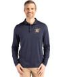 Houston Astros City Connect Cutter & Buck Coastline Epic Comfort Recycled Mens Long Sleeve Polo Navy Blue Front