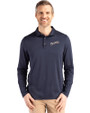 San Diego Padres Cooperstown Cutter & Buck Coastline Epic Comfort Recycled Mens Long Sleeve Polo Navy Blue Front
