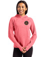 Atlanta United FC - Cutter & Buck Adapt Knit Recycled Womens Heathered Hooded Pullover Cardinal Red Heather Front