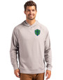 Seattle Sounders FC Cutter & Buck Adapt Knit Recycled Mens Heathered Hooded Pullover Polished Heather Front