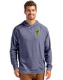 Nashville SC Cutter & Buck Adapt Knit Recycled Mens Heathered Hooded Pullover Navy Blue Heather Front