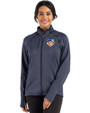 FC Cincinnati Cutter & Buck Peshastin Fleece Recycled Womens Full Zip Jacket Navy Blue Heather Front
