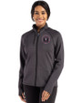 Inter Miami CF Cutter & Buck Peshastin Recycled Grid Fleece Womens Full Zip Jacket Black Heather Front