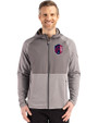 St. Louis City SC Cutter & Buck Peshastin Fleece Recycled Mens Hybrid Jacket Elemental Grey Heather Front