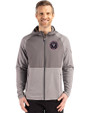 Inter Miami CF Cutter & Buck Peshastin Fleece Recycled Mens Hybrid Jacket Elemental Grey Heather Front