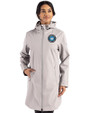 Charlotte FC Cutter & Buck Camano Recycled Everyday Stretch Water Resistant Womens Full Zip Jacket Polished Medium Gray Front