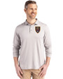 Real Salt Lake Cutter & Buck Coastline Epic Comfort Recycled Mens Long Sleeve Polo CONCRETE Front