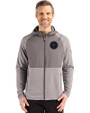 NY Mets City Connect Cutter & Buck Peshastin Fleece Recycled Mens Hybrid Jacket Elemental Grey Heather Front