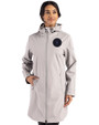 NY Mets City Connect Cutter & Buck Camano Everyday Stretch Recycled Womens Water Resistant Jacket Polished Medium Gray Front