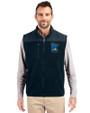 Minnesota Twins City Connect Cutter & Buck Cascade Eco Sherpa Mens Big and Tall Fleece Vest Navy Blue Front