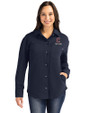 Cleveland Guardians City Connect Cutter & Buck Roam Epic Versatility Recycled Womens Shirt Jacket Navy Blue Front