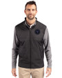 NY Mets City Connect Cutter & Buck Stealth Hybrid Quilted Mens Big and Tall Full Zip Windbreaker Jacket Black Front