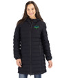 Tampa Bay Rays City Connect Cutter & Buck Mission Ridge Repreve Eco Insulated Womens Long Puffer Jacket Black Front