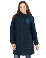 Minnesota Twins City Connect Cutter & Buck Mission Ridge Repreve Eco Insulated Womens Long Puffer Jacket Navy Blue Front