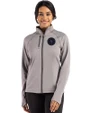 NY Mets City Connect Cutter & Buck Peshastin Fleece Recycled Womens Full Zip Jacket Elemental Grey Heather Front