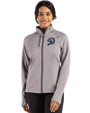 Los Angeles Dodgers City Connect- Cutter & Buck Peshastin Fleece Recycled Womens Full Zip Jacket Elemental Grey Heather Front