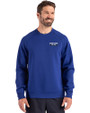Detroit Tigers City Connect Cutter & Buck Roam Epic Versatility Recycled Crew Neck Mens Pullover Tour Blue Front