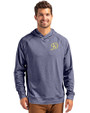 Los Angeles Dodgers City Connect- Cutter & Buck Adapt Knit Recycled Mens Heathered Hooded Pullover Navy Blue Heather Front
