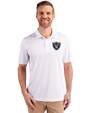 Las Vegas Raiders Cutter & Buck Prospect Eco Textured Stretch Recycled Mens Big & Tall Polo White Front