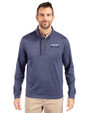 Detroit Tigers City Connect Cutter & Buck Stealth Heathered Quarter Zip Mens Pullover Liberty Navy Front