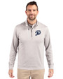 Los Angeles Dodgers City Connect- Cutter & Buck Stealth Heathered Quarter Zip Mens Pullover Polished Medium Gray Front