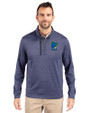 Minnesota Twins City Connect Cutter & Buck Stealth Heathered Quarter Zip Mens Pullover Liberty Navy Front